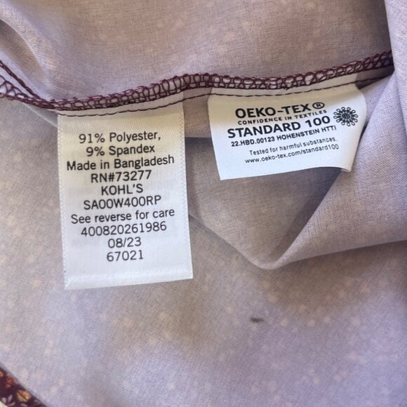 Apt 9 Slim Fit Long Sleeve Shirt Mens Large 16-16.5 Burgundy New WOT - Picture 7 of 8